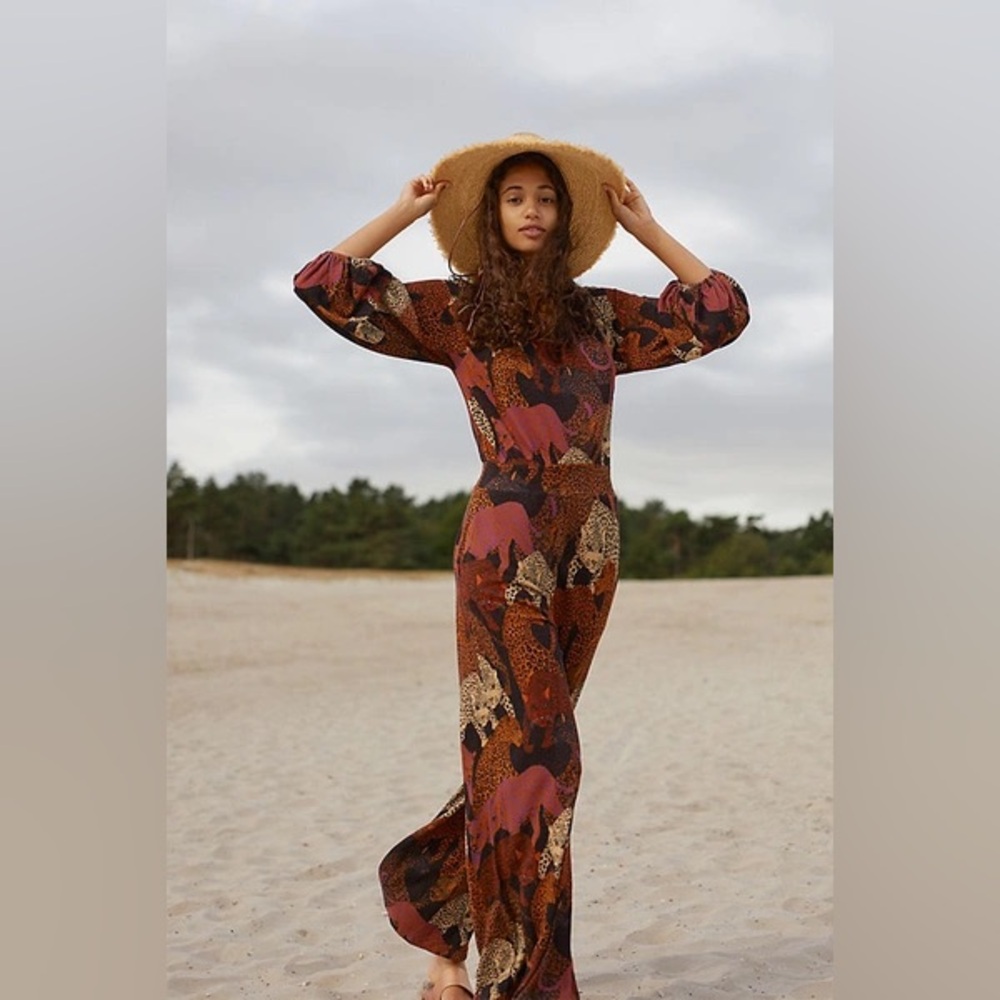 Farm Rio for Anthropologie Animalia Mirana Jumpsuit M Jumper Romper *Price Firm*